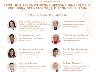 Estetinė ir rekonstrukcinė medicina: ginekologija, urologija, dermatologija, plastinė chirurgija